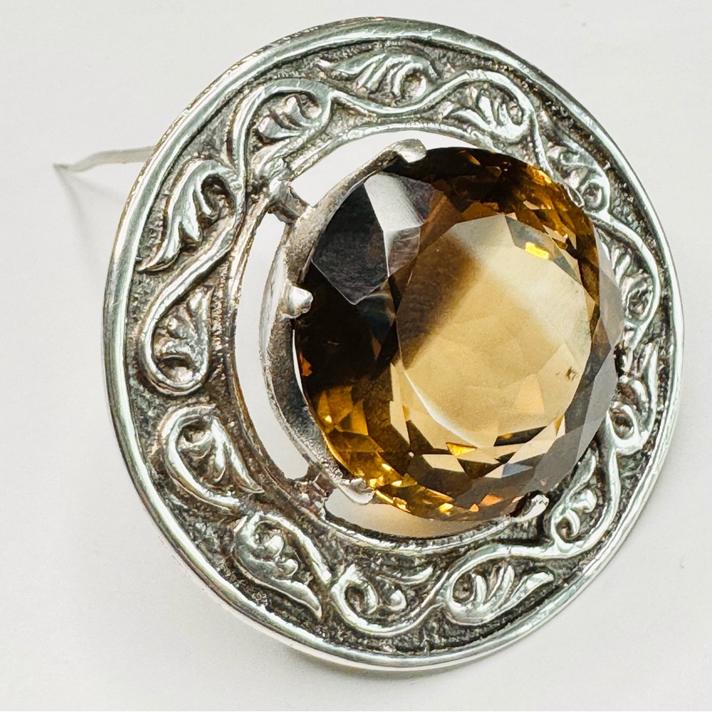 Sterling Silver Cairngorm Brooch